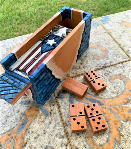 Custom Wooden Puerto Rico Domino Sets made from Caoba