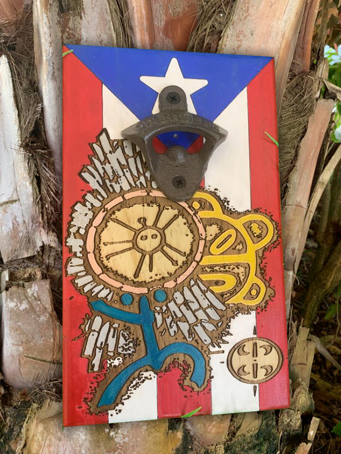 Taino Coqui Puerto Rico Flag Bottle Opener – Somos Puerto Rico